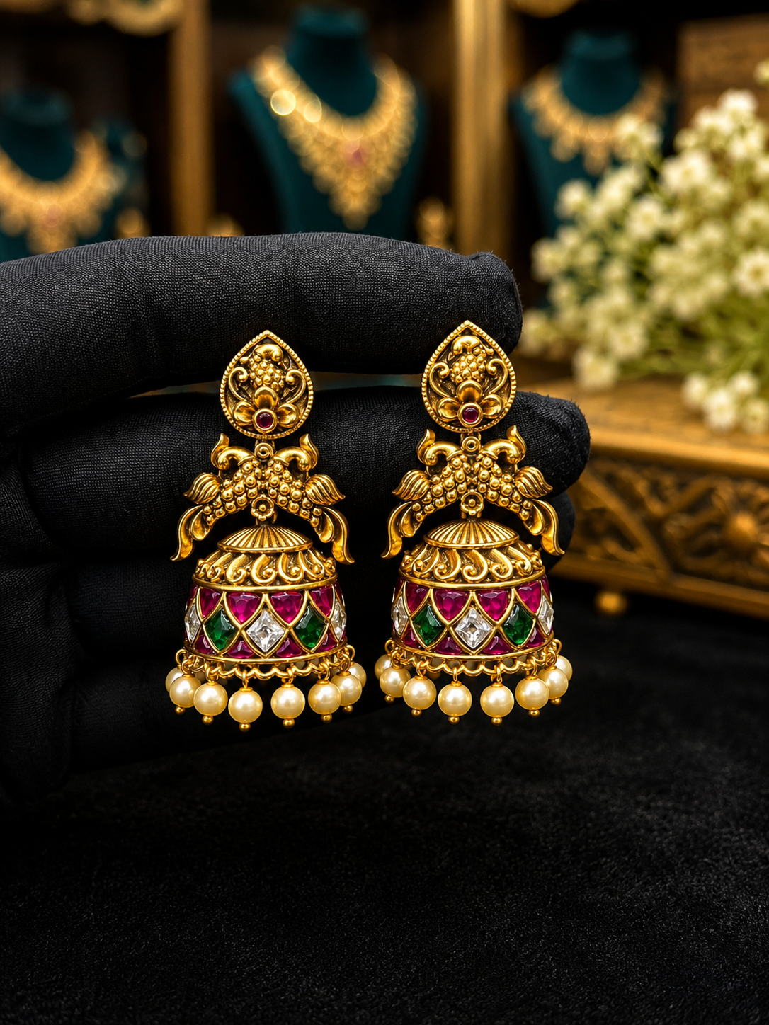 Kundan Nagshi Jhumkas