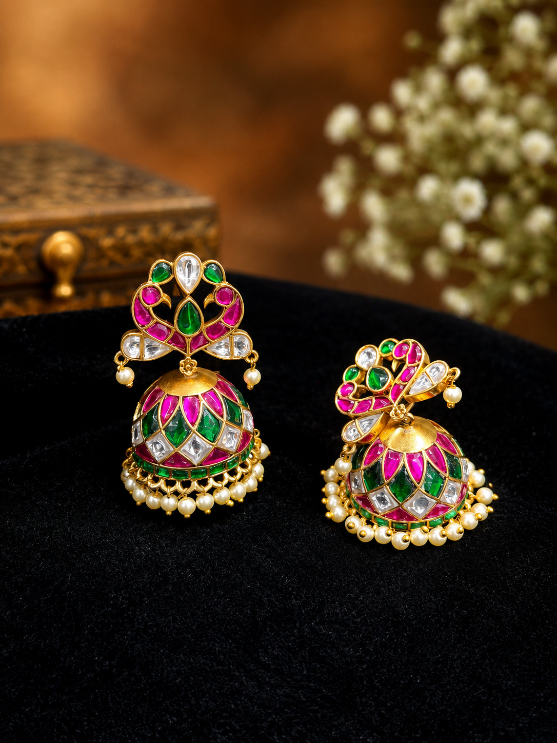 Kundan Jhumkas
