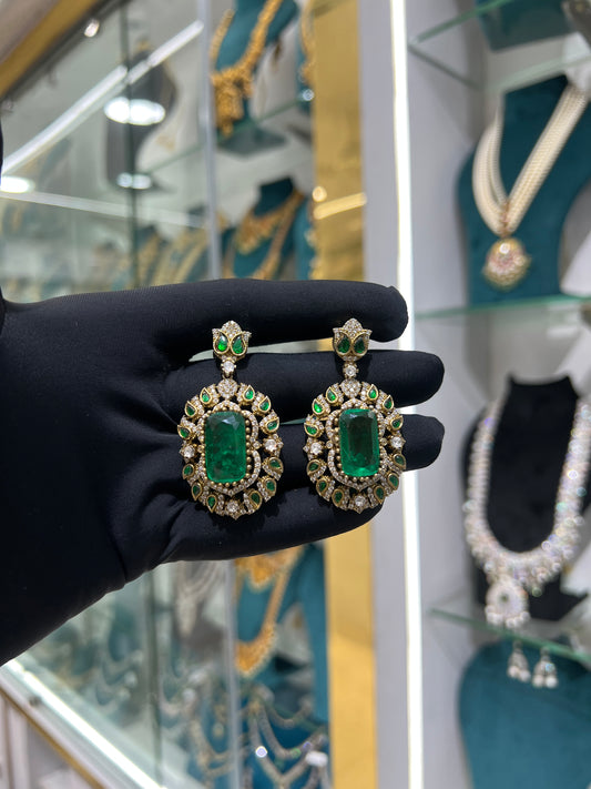 Kundan mossonite earrings