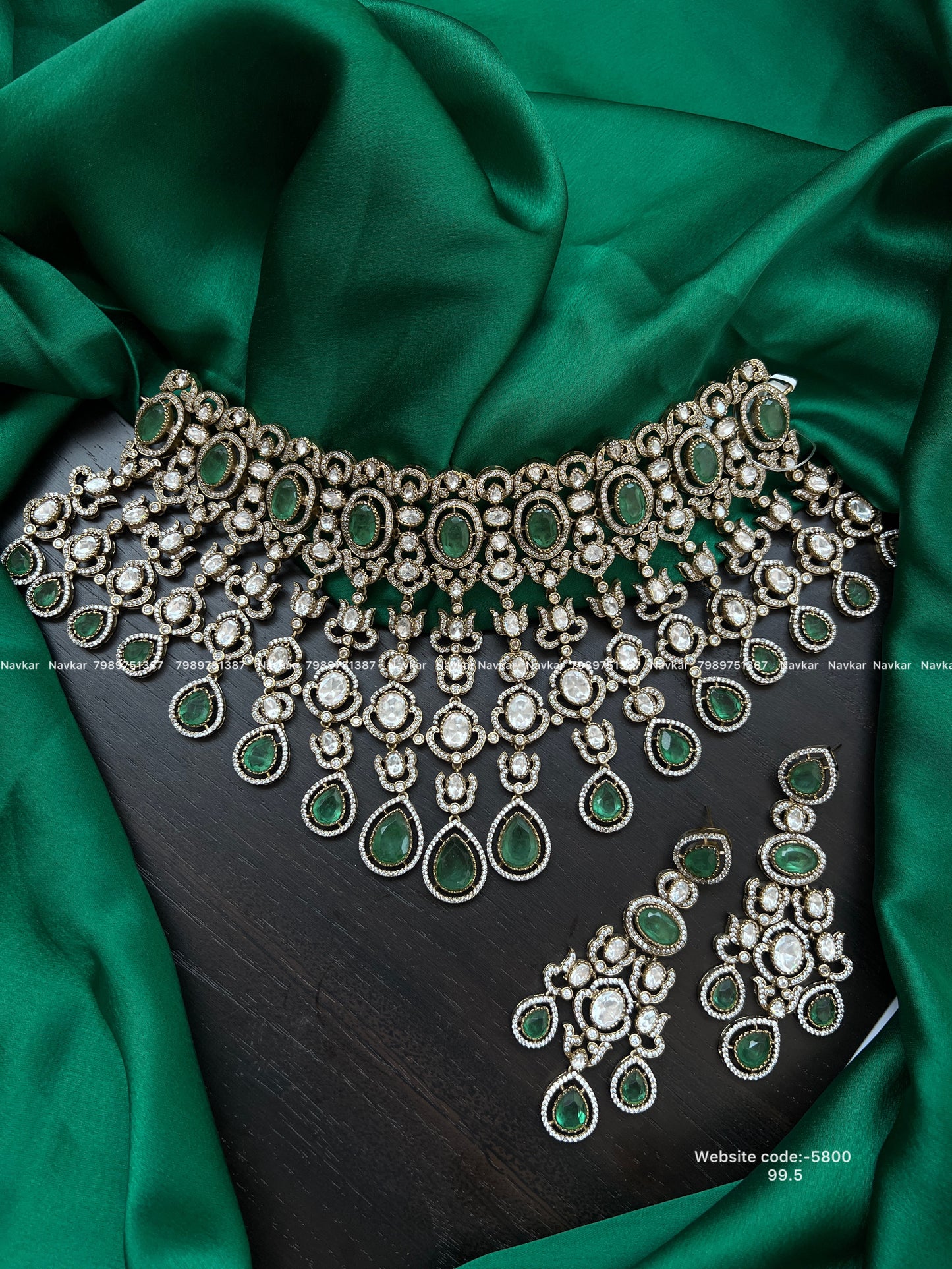 Mossonite choker and earrings