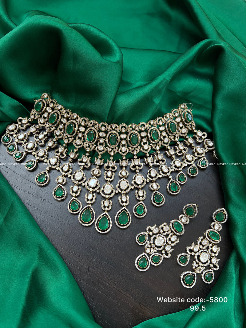 Mossonite choker and earrings
