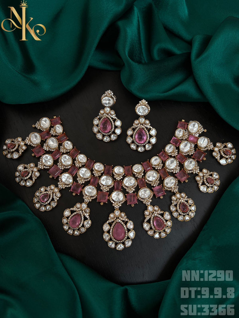 mossonite choker and earrings