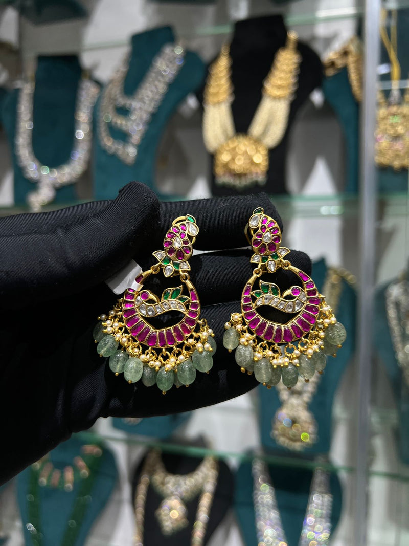 Jaduakundan  earrings(chaandbaali)